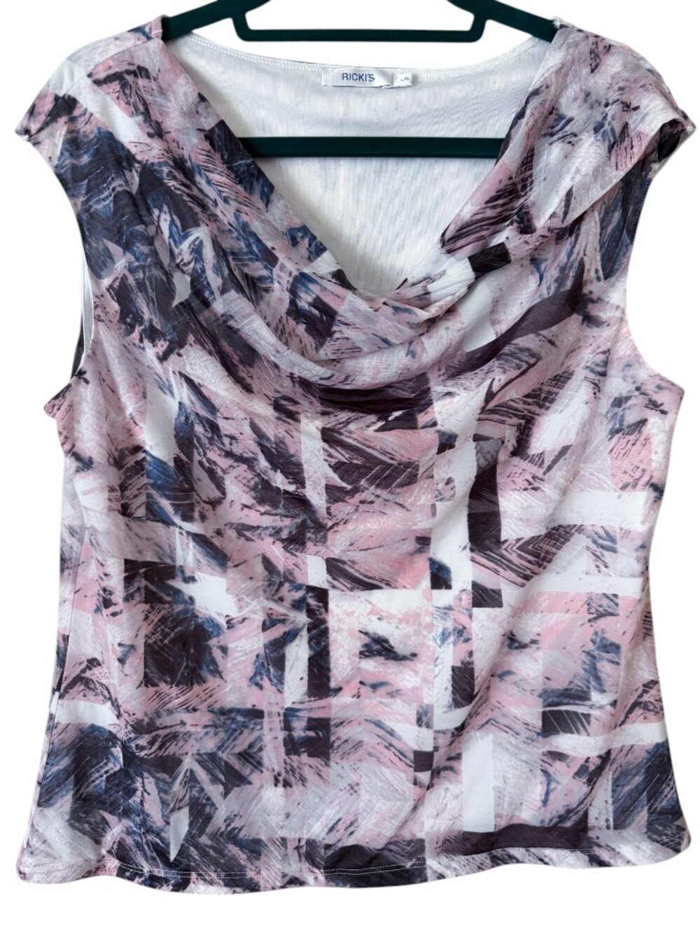 Ricki's Women's Patterned Cowl Neck Sleeveless Blouse Size Large